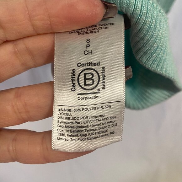 Athleta‎ Evergreen Hoodie Sweater in Paradiso Blue Size S - Picture 5 of 8